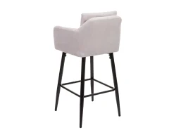 Taburete de bar MCW-H93 (juego de 2), tela/textil crema-beige