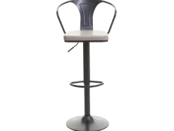 Taburete de bar MCW-H10b (juego de 2), vintage negro-crema