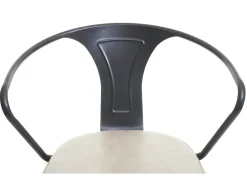 Taburete de bar MCW-H10b (juego de 2), vintage negro-crema