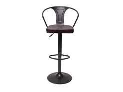 Taburete de bar MCW-H10b (juego de 2), vintage negro-marrón