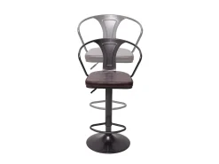 Taburete de bar MCW-H10b (juego de 2), vintage negro-marrón