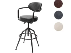 Taburete de bar MCW-H10f, gris vintage