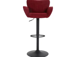 Taburete de bar MCW-M67 (juego de 2), burdeos pie negro