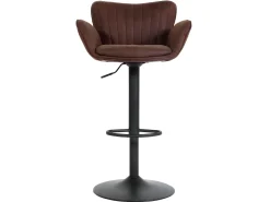 Taburete de bar MCW-M67 (juego de 2), marrón oscuro pie negro