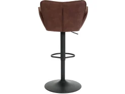 Taburete de bar MCW-M67 (juego de 2), marrón oscuro pie negro