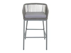 Taburete de bar MCW-O22 (juego de 2), gris claro, cojín gris claro