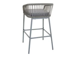 Taburete de bar MCW-O22 (juego de 2), gris claro, cojín gris claro