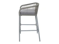 Taburete de bar MCW-O22 (juego de 2), gris claro, cojín gris claro