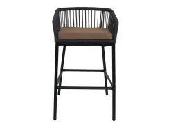 Taburete de bar MCW-O22 (juego de 2), antracita, cojín topo