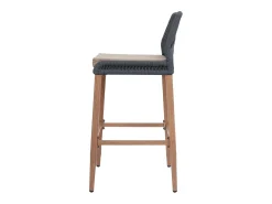 Taburete de bar MCW-O21 (set de 2), antracita, cojín topo