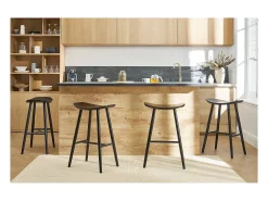 Taburete de bar moderno nogal 72cm DEMORY