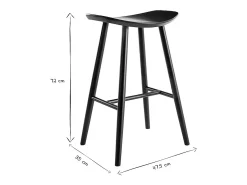Taburete de bar moderno nogal 72cm DEMORY