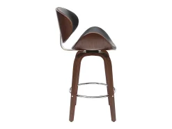 Taburete de bar moderno negro y madera oscura 65 cm WALNUT
