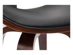 Taburete de bar moderno negro y madera oscura 65 cm WALNUT