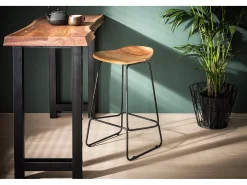 Taburete de bar Set - marrón Madera - LEMMY