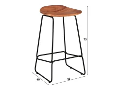 Taburete de bar Set - marrón Madera - LEMMY