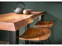 Taburete de bar Set - marrón Madera - LEMMY