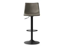 Taburete de bar SOUL – PU gris – Altura ajustable 88-109 cm – Patas de metal – Estilo vintage