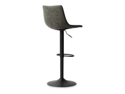 Taburete de bar SOUL – PU gris – Altura ajustable 88-109 cm – Patas de metal – Estilo vintage