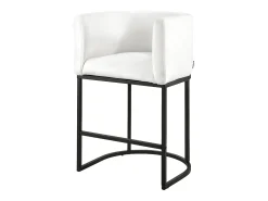 Taburete de Bar SucceBuy, Lote de 3, Silla de Bar en Tela, 63.5 cm Alto, Asiento de Cocina con Respaldo, Reposabrazos, Estructura en Metal Y Reposapiés, Blanco
