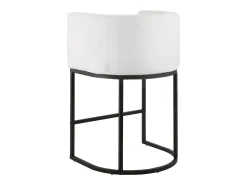 Taburete de Bar SucceBuy, Lote de 3, Silla de Bar en Tela, 63.5 cm Alto, Asiento de Cocina con Respaldo, Reposabrazos, Estructura en Metal Y Reposapiés, Blanco