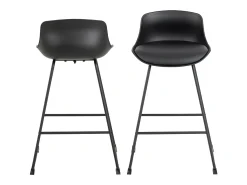 Taburete de bar Tina, taburete de mostrador, piel sintética PU color negro.