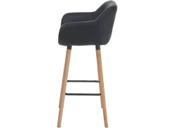 Taburete de bar Vaasa T381, imitación de cuero, negro