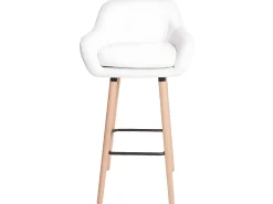 Taburete de bar Vaasa T381, imitación de cuero, blanco