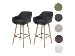 Taburete de bar Vaasa T381 (set de 2), polipiel, negro