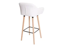Taburete de bar Vaasa T381 (set de 2), polipiel, blanco