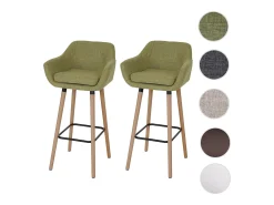 Taburete de bar Vaasa T381 (set de 2), textil, verde claro