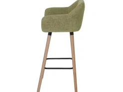Taburete de bar Vaasa T381 (set de 2), textil, verde claro