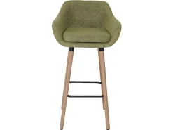 Taburete de bar Vaasa T381 (set de 2), textil, verde claro