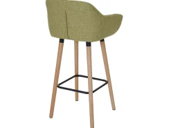 Taburete de bar Vaasa T381 (set de 2), textil, verde claro