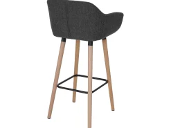 Taburete de bar Vaasa T381 (set de 2), textil, gris oscuro