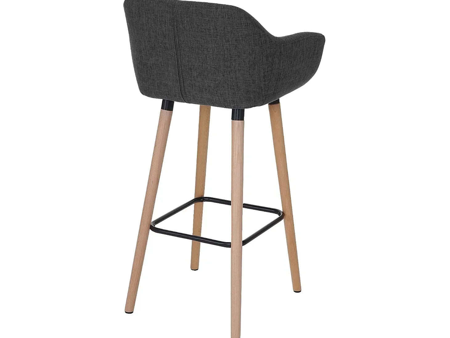 Taburete de bar Vaasa T381 (set de 2), textil, gris oscuro