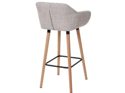 Taburete de bar Vaasa T381 (set de 2), textil, gris crema