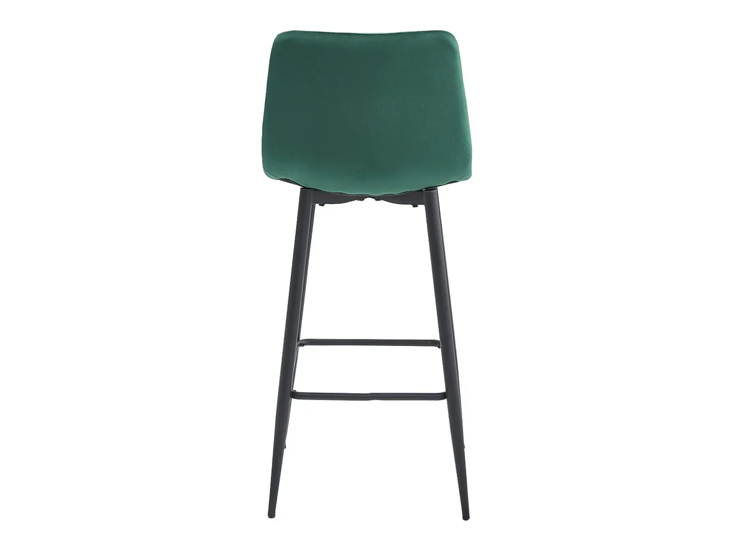 Taburete de bar Valora TEOTO de terciopelo verde oscuro con patas de acero negro x1