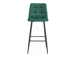 Taburete de bar Valora TEOTO de terciopelo verde oscuro con patas de acero negro x1