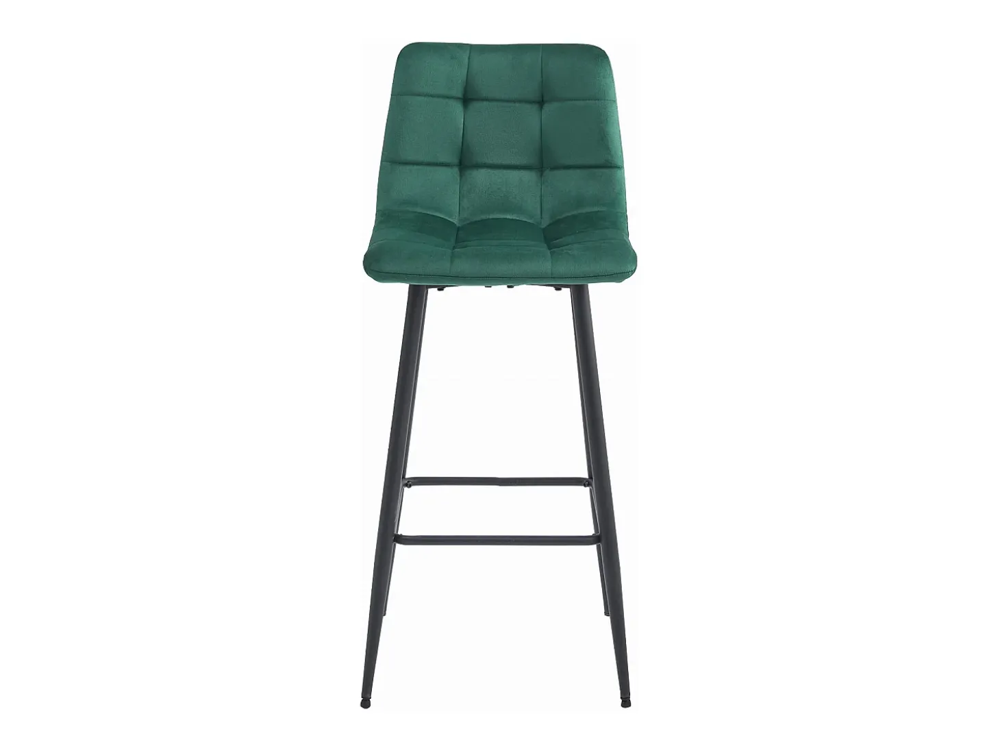 Taburete de bar Valora TEOTO de terciopelo verde oscuro con patas de acero negro x1
