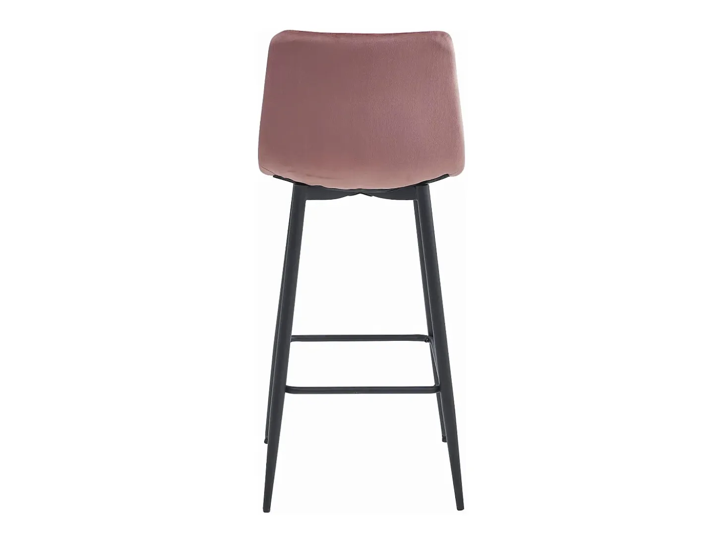 Taburete de bar Valora TEOTO de terciopelo rosa oscuro con patas de acero negro x1