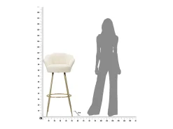 Taburete de bar Vienna color crema 55 x 53 x 110 cm