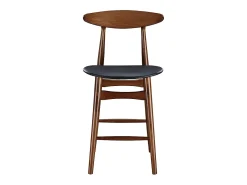 Taburete de bar vintage nogal y PU negro 65cm lote de 2 WALFORD