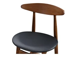Taburete de bar vintage nogal y PU negro 65cm lote de 2 WALFORD