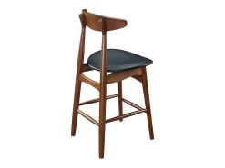 Taburete de bar vintage nogal y PU negro 65cm lote de 2 WALFORD