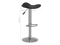 Taburete de cocina 2 uds acero cromado cuero artificial negro