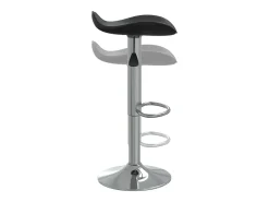 Taburete de cocina 2 uds acero cromado cuero artificial negro