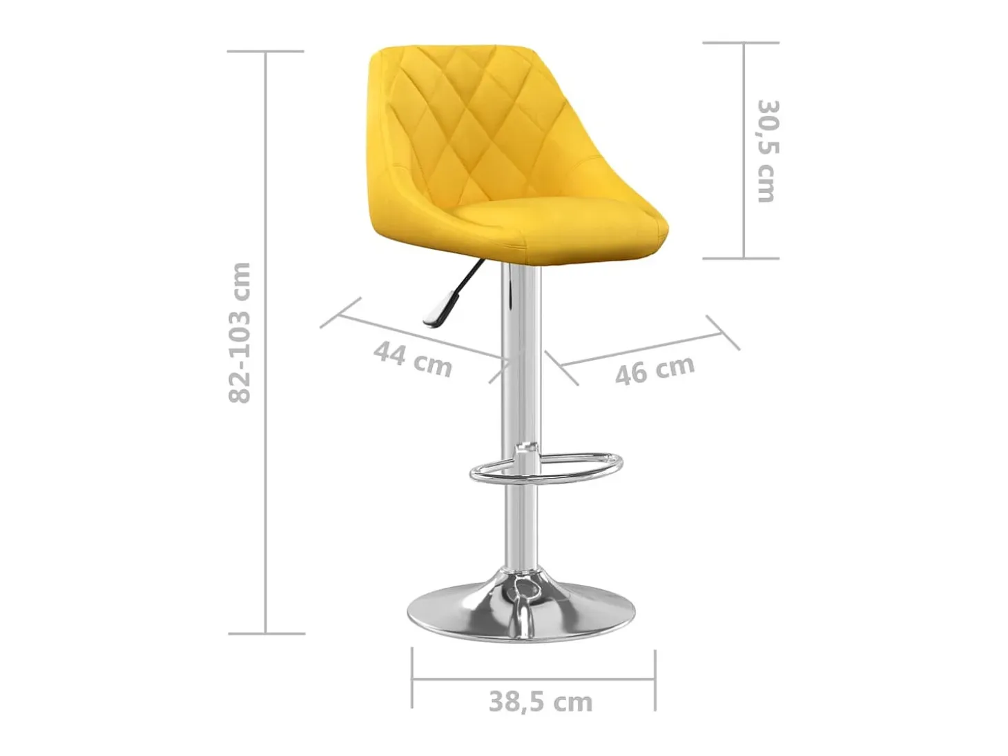 Taburete de cocina 2 unidades terciopelo amarillo mostaza
