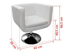Taburete de cocina cuero sintético blanco ES11559