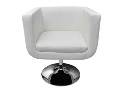 Taburete de cocina cuero sintético blanco ES11559
